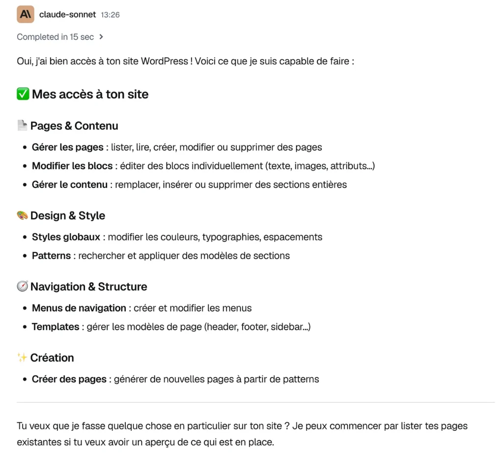 MCP Ollie : comment connecter Claude ou Dust à WordPress 3 MCP Ollie et dust